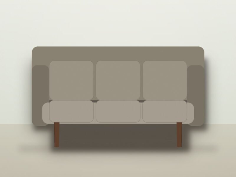 Linen Three-Seat Sofa